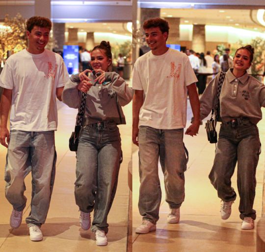 Mel Maia passeia de mãos dadas com namorado em <i>shopping</i> no Rio de Janeiro